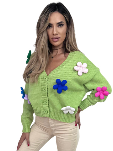 Pulover Cardigan Dama Flower Love Aly Boutique