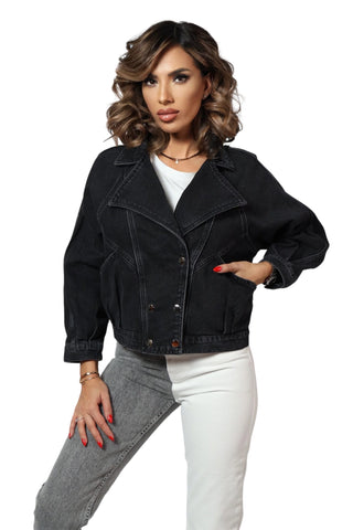 Geaca Dama Denim Negru Aly Boutique