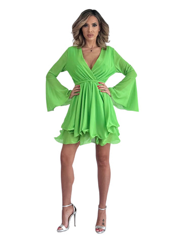 Rochie De Ocazie Voal Fin Verde Deschis Aly Boutique