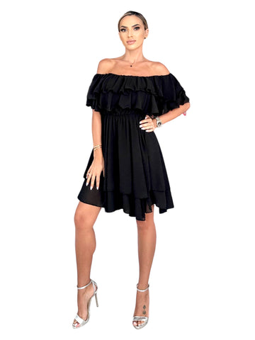 Rochie Voal Fin Negru Intens Aly Boutique