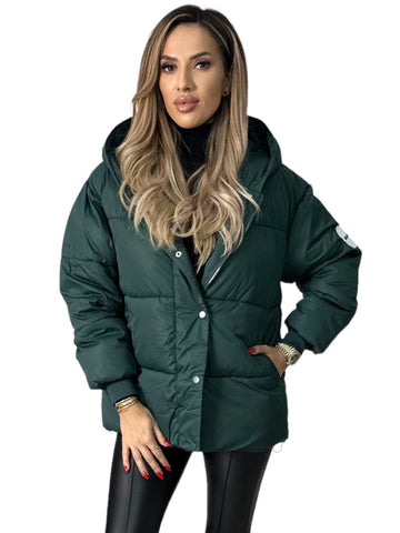 Geaca Dama Fas Impermeabil Verde Imperial Aly Boutique